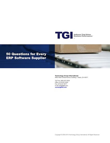 Enterprise 21 ERP White Paper - 50 Questions for Every ERP Software Supplier
