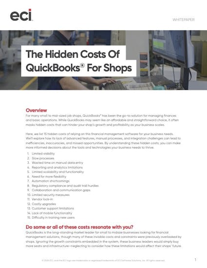 JobBOSS² White Paper - Hidden Costs of QuickBooks for Shops