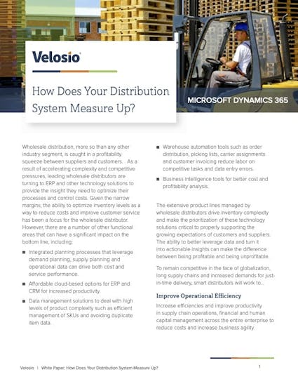 Microsoft Dynamics 365 Business Central White Paper - How Does Your Distribution System Measure Up?