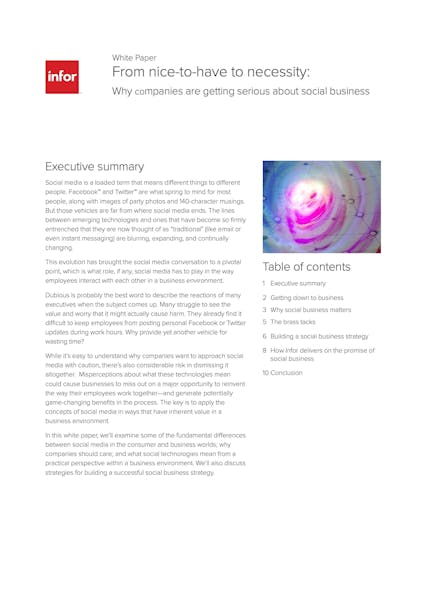 Infor CloudSuite Industrial White Paper - From Nice-to-Have to Necessity