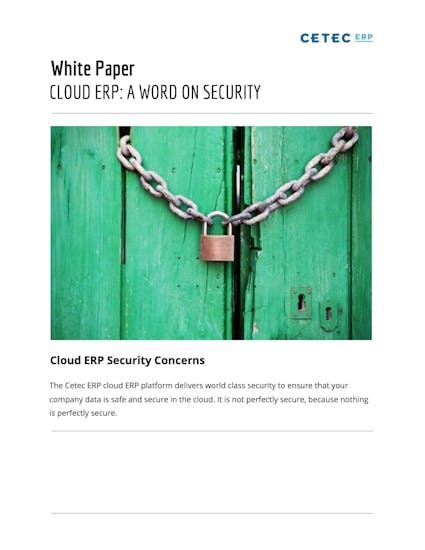 Cetec ERP White Paper - Cloud ERP: A Word on Security