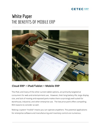 Cetec ERP White Paper - The Benefits of Mobile ERP
