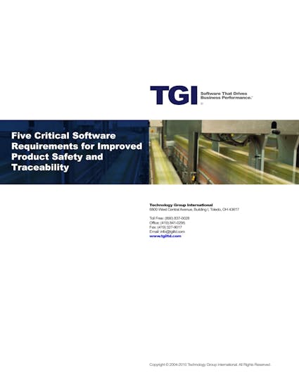 Enterprise 21 ERP White Paper - Five Critical Software Requirements for Improved Product Safety and Traceability