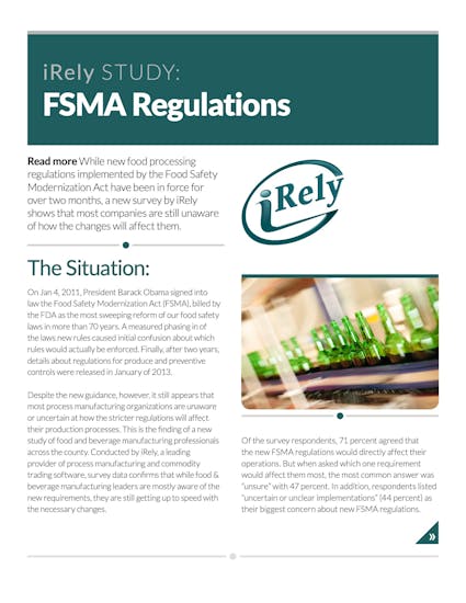 iRely Process Manufacturing White Paper - FSMA Regulations